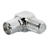 Winkelstecker 90° Vollmetall TV Sat HQ Qualität Koax Stecker auf F-Kupplung 4x Stück