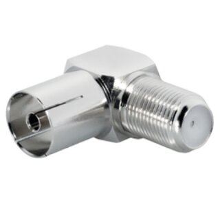 Winkelstecker 90° Vollmetall TV Sat HQ Qualität Koax Kupplung auf F-Kupplung 4x Stück