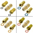 F-Stecker Twist-On Gold + F-Verbinder Gold Breite Mutter...