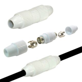 Koaxialkabelverbinder Kunststoff 75dB für Kabel 6.8mm bis 7.2mm HQ Qualität 1x Stück
