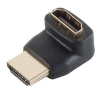 Adapter HDMI Stecker auf HDMI Buchse Abgang oben vergoldet