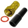 F-Stecker vergoldet + Gummitülle UV und Witterungsbeständig 6.6mm 10x F-Stecker 10x Gummitülle