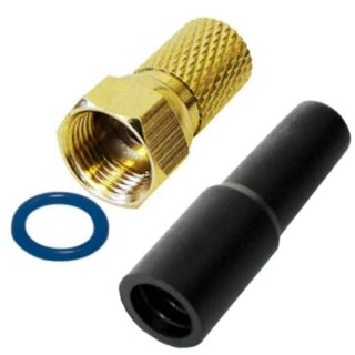 F-Stecker vergoldet + Gummitülle UV und Witterungsbeständig 7.4mm 16x F-Stecker 16x Gummitülle