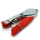 100m Lokmann Koaxialkabel 135db 5 Fach Black + Kompressionszange + Abisolierer + Cabelcon F-56 CX3 5.1 HQ 80x Stück