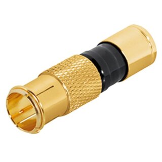100m Lokmann Koaxialkabel 135db 5 Fach Black + Kompressionszange + Abisolierer + F-Quick Kompressionsstecker 7mm Gold