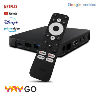 VU+ YAY GO Android TV 4K UHD Streaming Box Android 10.0 Chromecast integriert