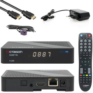 OCTAGON SX887 WL Full HD 1080p IP H.265 HDMI WiFi LAN Linux IP-Receiver Schwarz
