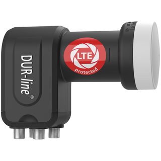 DUR-line Select 60cm Alu Sat Antenne + DUR-line Ultra Quad LNB 0.1dB 4K 8K LTE DECT Unterdrckung Hellgrau
