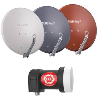 DUR-line Select 80cm Alu Sat Antenne + DUR-line Ultra Single LNB 0.1dB 4K 8K LTE DECT Unterdrckung