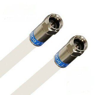 DELUXE PRO Koaxial Kabel SatKabel Wei 135dB 5-Fach geschirmt reines Kupfer Cabelcon F-56 CX3 5.1 Wasserdicht Stecker