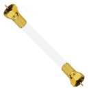 Loop Kabel Sat Durchschnleifkabel F-Stecker Gold Wei...