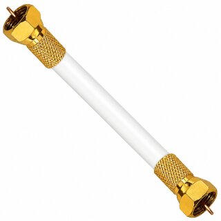 Loop Kabel Sat Durchschnleifkabel F-Stecker Gold Weiß 135dB HD 4K HQ 7mm 70cm