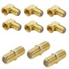 6x F-Winkelstecker 90° Gold + 3x F-Verbinder Gold