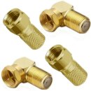 8x F-Winkelstecker Gold + 8x F-Stecker 7mm Gold