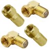 8x F-Winkelstecker Gold + 8x F-Stecker 7mm Gold