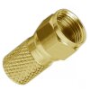 8x F-Winkelstecker Gold + 8x F-Stecker 7mm Gold