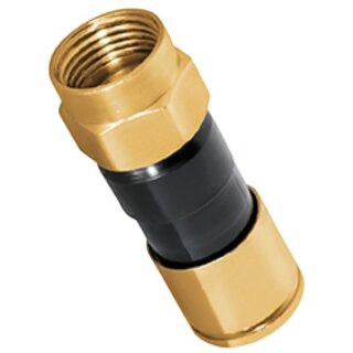F-Kompressionstecker Gold fr 6.8mm - 7.4mm Kabel Wasserdicht F-Stecker HQ Qualitt