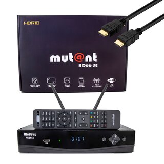 Mutant HD66 SE 4K UHD PVR WIFI E2 Receiver 1x DVB-S2 & 1x DVB-C/T2 Tuner