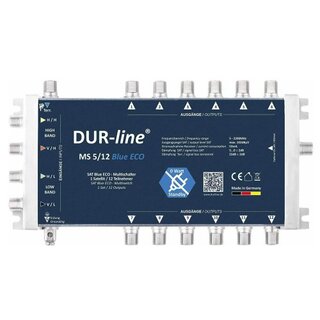 DUR-line Select 80cm Alu Sat Antenne + DUR-line Blue ECO Quattro LNB + DUR-line MS 5/12 blue eco Multischalter Rot