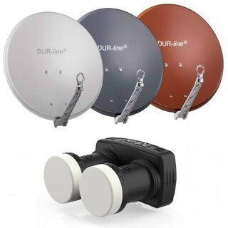 DUR-line Select 80cm Alu Sat Antenne + DUR-line MB6-US Monoblock Single LNB 6 grad Astra / Hotbird Rot