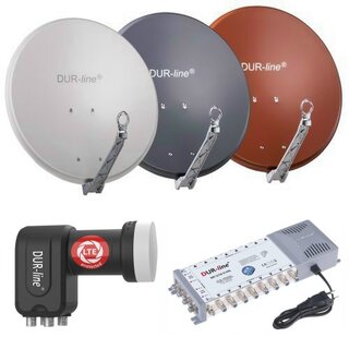 DUR-line Select 80cm Alu Sat Antenne + DUR-line Ultra Quattro LNB + DUR-line MS 5/16 G-HQ Multischalter