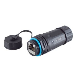 LAN LSA Verbinder CAT 6 IP68 Outdoor Wasserdicht HQ Qualitt Blau Short