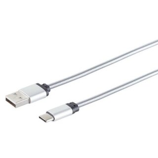 Handy Ladekabel fr Samsung / Huawei Handy USB Typ C Schnell Datenkabel Schnellladekabel Silber High Quality 1 Meter