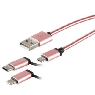 Schnellladekabel Schnell Datenkabel Twin Kabel Rosegold High Quality 1 Meter für Samsung Galaxy S20 Ultra 5G