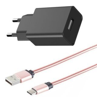Ladekabel USB Typ C + Netzteil USB Typ 5V 1.0A fr Huawei P20 Lite