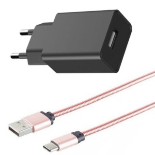 Ladekabel USB Typ C + Netzteil USB Typ 5V 1.0A für Huawei P20 Lite