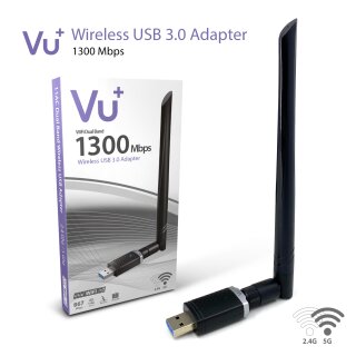 VU+ Dual Band Wireless WiFi USB 3.0 Adapter 1300 Mbps inkl. Antenne