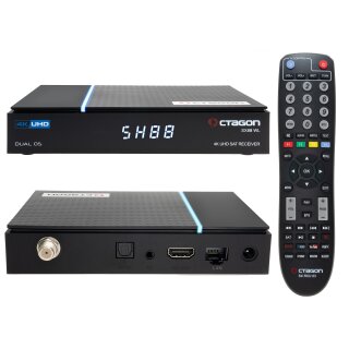 Octagon SX88 V2 WL 4K UHD S2+IP Receiver H.265 1GB RAM 4GB Flash Stalker Multistream Schwarz