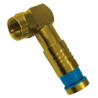 Winkel F-Kompressionsstecker 7.0mm - 7.4mm Gold HQ 90°...