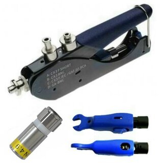 Cabelcon CX3 Compression Tool + Cabelcon Kabelabisolierer + Cabelcon F-6-TD 4.9 Stecker 10x Stck