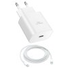 Handy Schnellladegerät Netzteil 25W Weiß + Ladekabel Weiß 1 Meter für Huawei P30