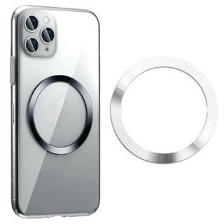 Wireless Charging Qi Magnetischer Metall Ring Silber fr iPhone / Samsung / Huawei / Xiaomi