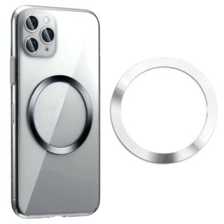 Wireless Charging Qi Magnetischer Metall Ring Silber für Samsung Galaxy