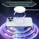 Wireless Charging Qi Magnetischer Metall Ring Silber für Samsung Galaxy