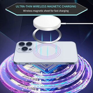 Wireless Charging Qi Magnetischer Metall Ring Schwarz fr iPhone