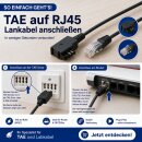 FRITZ!Box TAE auf RJ45 Lankabel Routerkabel Verlänergungskabel 8P2C Schwarz 3 Meter