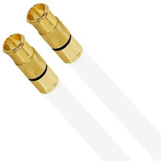 Deluxe Premium Anschlusskabel fr FRITZ!Box 6591 Cable Router 8k F-Quick Kompressionsstecker Gold HQ Qualitt Wei 1 Meter