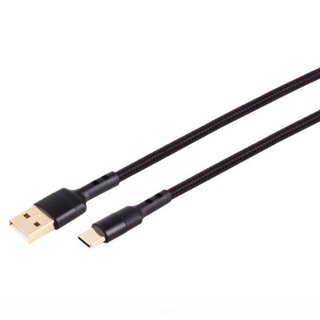 Handy Ladekabel fr Samsung / Huawei / Google Handy USB-A zu USB-C Datenkabel Schnellladekabel Schwarz Gold 1 Meter