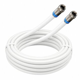 FRITZ!Box 6690 Cable Router Deluxe Premium Anschlusskabel 8k F-Cabelcon Kompressionsstecker HQ Qualität Weiß 1 Meter