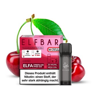 10x Elf Bar ELFA - Cherry Prefilled Pod 2x2ml 20mg/ml Nikotin