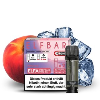 10x Elf Bar ELFA - Peach Ice Prefilled Pod 2x2ml 20mg/ml Nikotin