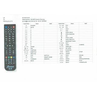 Ersatz Fernbedienung 2in1 Dreambox RC20 + Alle LG TV Fernseher