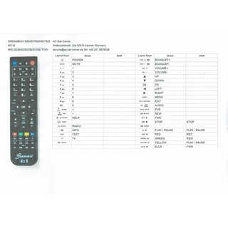 Ersatz Fernbedienung 2in1 Dreambox RC10 + Alle Samsung TV Fernseher