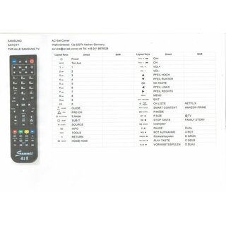 Ersatz Fernbedienung 2in1 DreamTV Mini Ultra HD + Alle Samsung TV Fernseher RC10