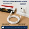 Fritz!Box Cable Router Netzwerk Anschlusskabel Deluxe Premium Kabel 4K Winkel/Gerade Schnellstecker 100dB Weiss 1-10 Meter