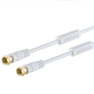Vodafone Station Router Netzwerk Anschlusskabel 4K Deluxe Premium Kabel F-Stecker Gold 100dB 2.50 Meter Weiß